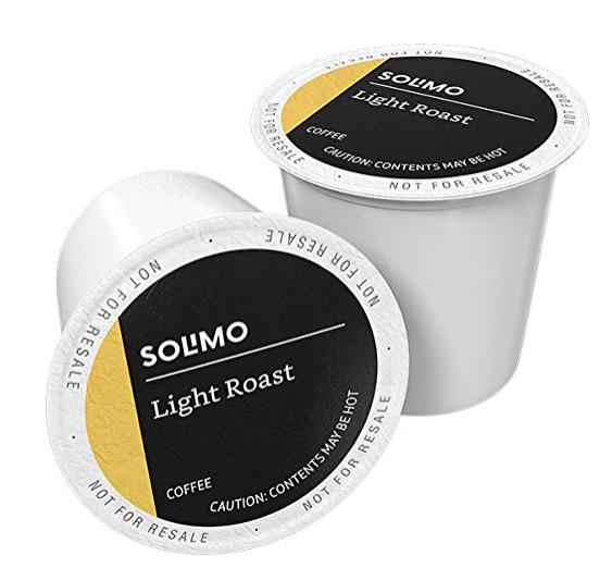 Amazon Brand - 100 Ct. Solimo Light Roast Coffee K-Cup Pods, Morning Light, Compatible with 2.0 K-Cup Brewers  only $17.54