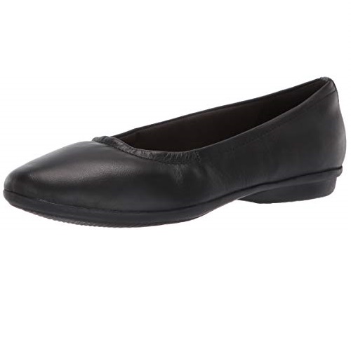 CLARKS Women's Gracelin Vail Ballet Flat Black Leather 055 M US, Only $39.44, free shipping