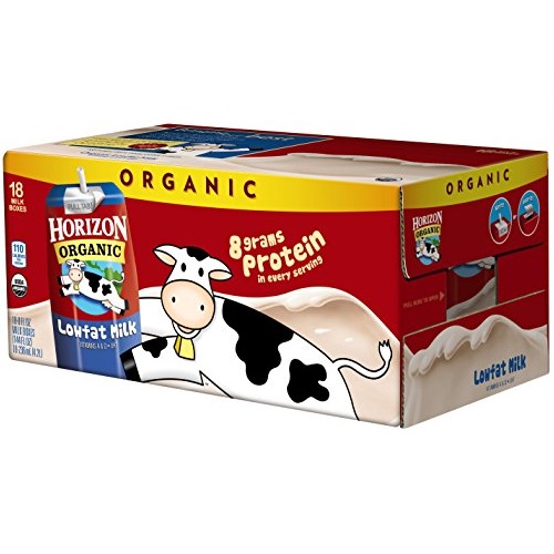 速搶！Horizon Organic 盒裝 低脂  有機奶，8oz/盒，共18盒，現點擊coupon后僅售$12.05，免運費！