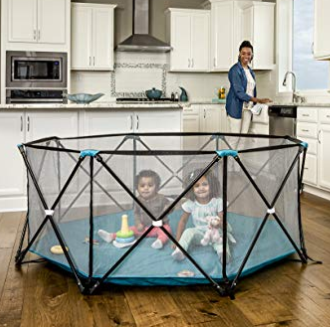 Regalo My Play Portable Playard Indoor and Outdoor with Carry Case and Adjustable/Washable, Teal, 8-Panel only $78.23