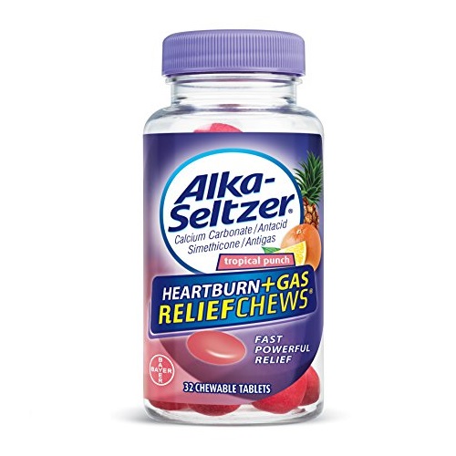 家庭常备！Alka-Seltzer 缓解胃不适 消化不良 咀嚼片，水果口味，32片，原价$6.49，现仅售$3.78，免运费