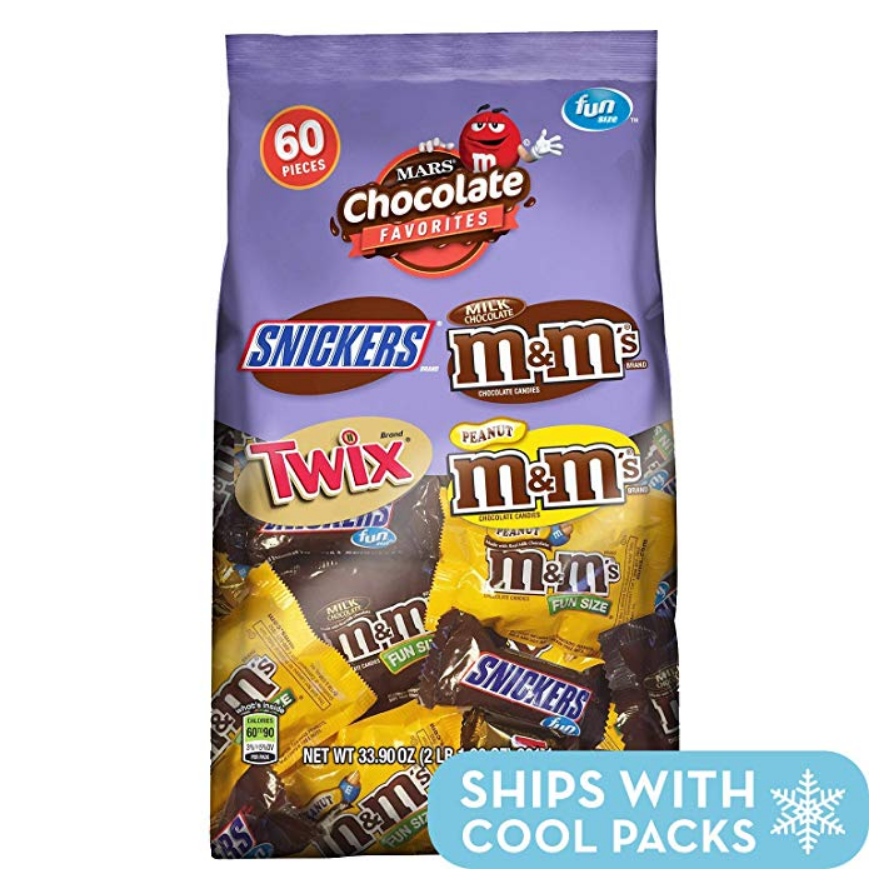 Snickers, M&M'S & Twix Fun Size Candy Variety Mix, 60 Pieces $8.47