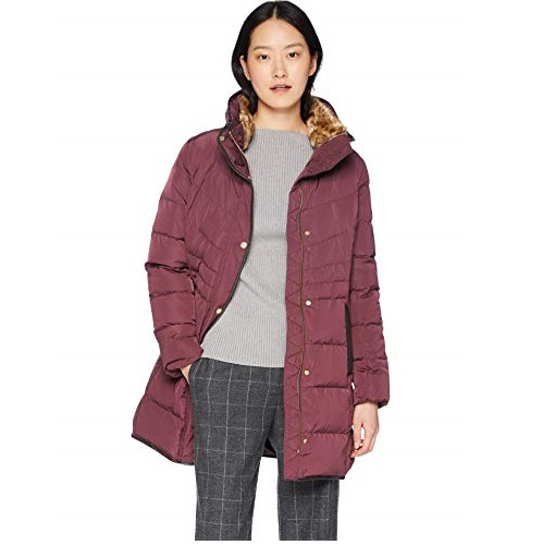 Cole Haan Women's Taffeta Down Coat with Faux Fur Collar, Only $50.99, free shipping