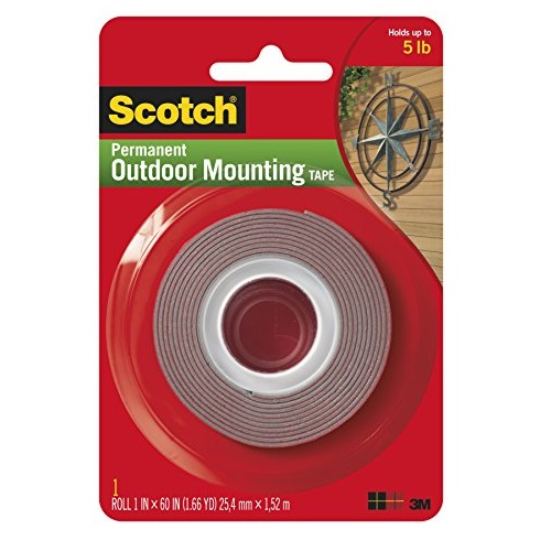 Heavy-Duty Exterior Mounting Tape, Holds 5 lb., 1