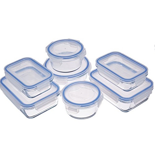 AmazonBasics Glass Locking Food Storage Containers - 14-Piece Set, Only $17.88