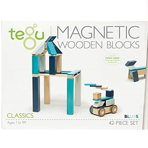 42 Piece Tegu Magnetic Wooden Block Set, Blues, Only $64.62, free shipping