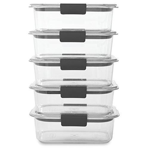 Rubbermaid Brilliance Food Storage Container, BPA-free Plastic, Medium, 3.2 Cup, 5-Pack, Clear, Only $20.98, free shipping