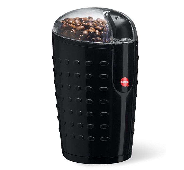 Quiseen 一鍵式電動咖啡豆研磨機 ，原價$29.99, 現僅售$14.95
