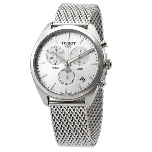 TISSOT PR 100 Chronograph Silver Dial Mesh Bracelet Men's Watch Item No. T1014171103102, only  $159.99 after applying coupon code, free shipping