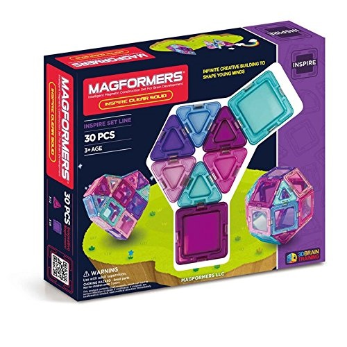 Magformers Inspire Clear Solid (30-Pieces) Magnetic Building Blocks, Educational  Magnetic Tiles Kit , Magnetic Construction STEM Toy Set, Only $27.29, free shipping