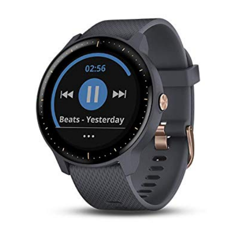 Garmin vívoactive 3 Music, GPS Smartwatch with Music Storage and Built-in Sports Apps, Granite Blue/Rose Gold $199.99，free shipping