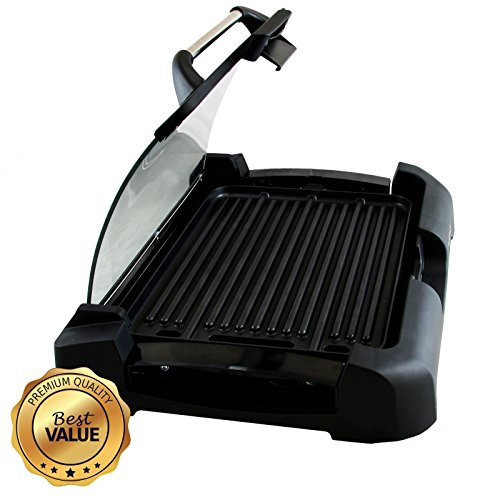 MegaChef Dual Surface Reversible Indoor Grill and Griddle with Removable Glass Lid, Only $27.80, You Save $32.19(54%)