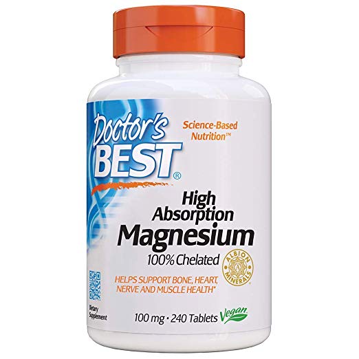 Doctor's Best High Absorption Magnesium Glycinate Lysinate, 100% Chelated, Non-GMO, Vegan, Gluten Free, Soy Free, 100 mg, 240 Tablets, only $11.67, free shipping after using SS