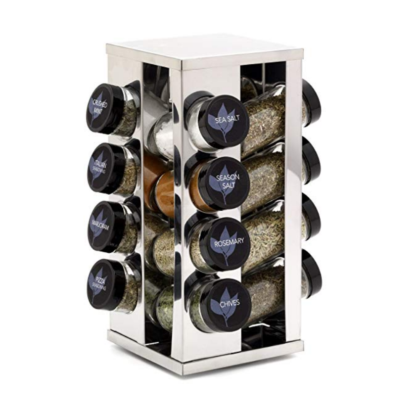 Kamenstein 5084920 Heritage 16-Jar Revolving Countertop Spice Rack Organizer with Free Spice Refills for 5 Years $20.99