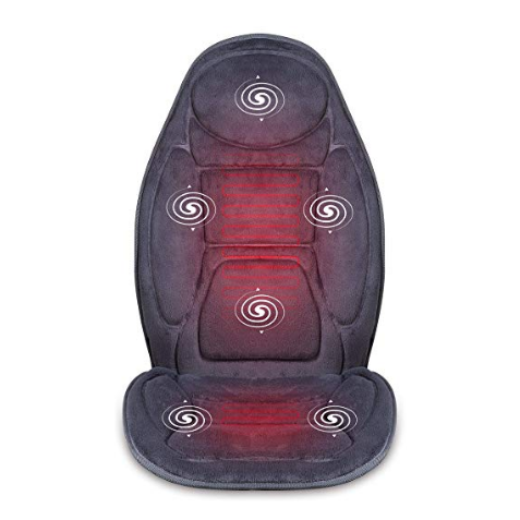 SNAILAX Vibration Massage Seat Cushion with Heat 6 Vibrating Motors and 3 Therapy Heating Pad, Back Massager, Massage Chair Pad for Home Office Car use $35.96，free shipping