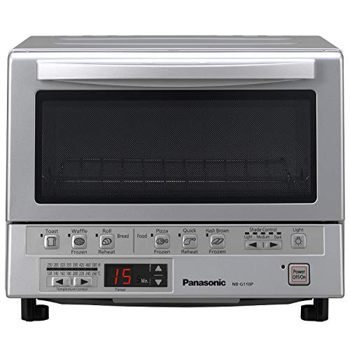 Panasonic Toaster Oven NB-G110P FlashXpress with Double Infrared Heating and Removable 9-Inch Inner Baking Tray, Silver, 1300W, only $$127.49