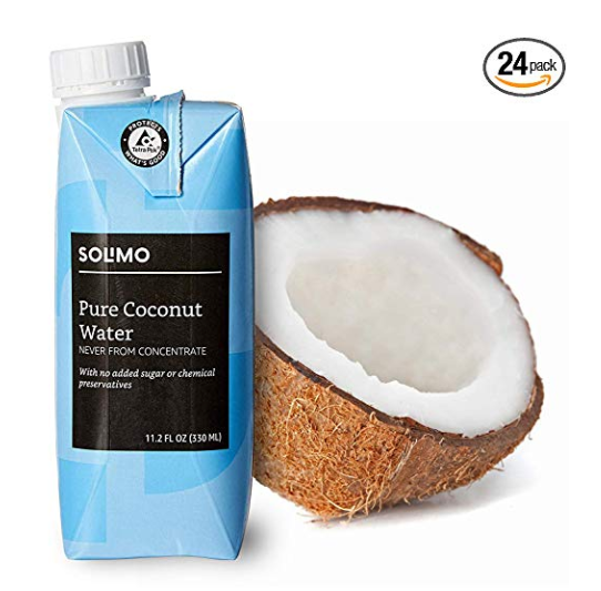 Amazon Brand - Solimo Coconut Water 11.2 Fl Oz (Pack of 24) only $20.74