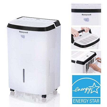 HONEYWELL TP50WK 50 Pint Energy Star Dehumidifier Basement & Room Up to 3000 Sq Ft. with Anti-Spill Design, White, Only$259.99, free shipping