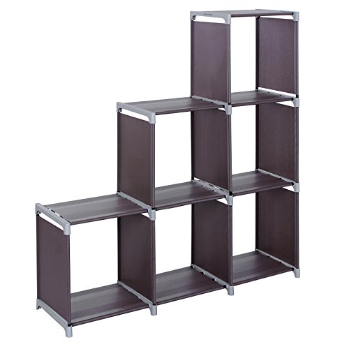 SONGMICS 3-tier Storage Cube Closet Organizer Shelf 6-cube Cabinet Bookcase Dark Brown ULSN63Z, Only $16.84
