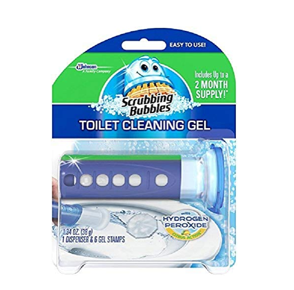 Scrubbing Bubbles Fresh Gel Toilet Cleaning Stamp, Citrus, Dispenser with 6 Stamps, 1.34 Ounce (Pack of 1), Only $3.77
