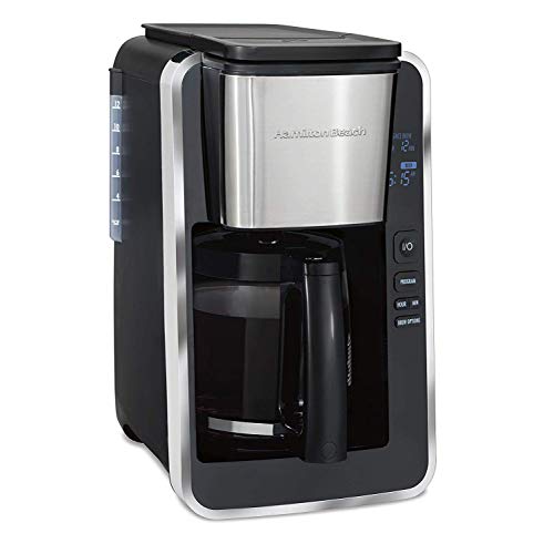 Hamilton Beach Programmable 12 Cup Coffee Maker, Easy Front Access Deluxe, Brew Options, Black and Stainless (46320),, Only $42.48, free shipping