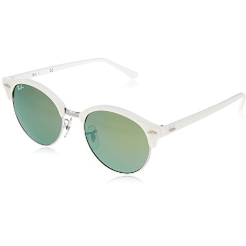 Ray-Ban CLUBROUND Round Sunglasses, White Silver, 51mm, Only $81.01, free shipping