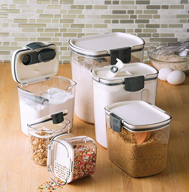 Prepworks by Progressive 6-Piece ProKeeper Set, Includes 1 of Each - Flour, Granulated Sugar, Brown Sugar, Powdered Sugar Keepers and 2 Mini Keepers, Food Storage Containers only $38.78