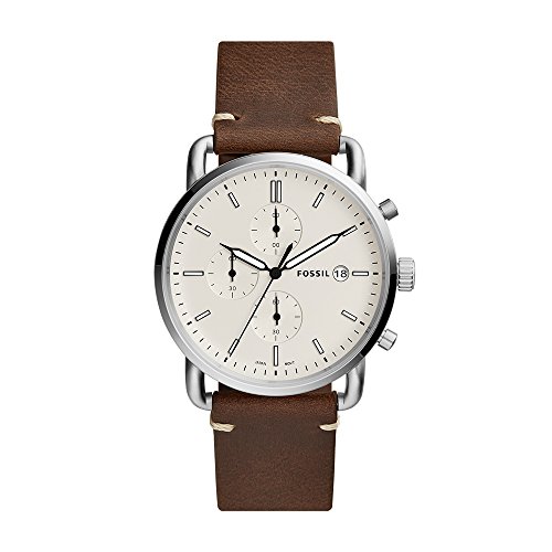 Fossil Men's Commuter Stainless Steel and Leather Casual Quartz Watch (Model: FS5402), Only $57.58, You Save $57.42(50%)