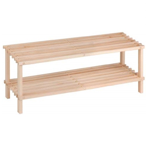 Honey-Can-Do SHO-02151 2-Tier Unfinished Natural Wood Shoe Rack, Only $10.49 after clipping coupon