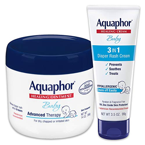 Aquaphor Baby Skin Care Set - Fragrance Free, Prevents, Soothes and Treats Diaper Rash - Includes 14 oz. Jar of Advanced Healing Ointment & 3.5 oz Tube of Diaper Rash Cream, Only $12.96