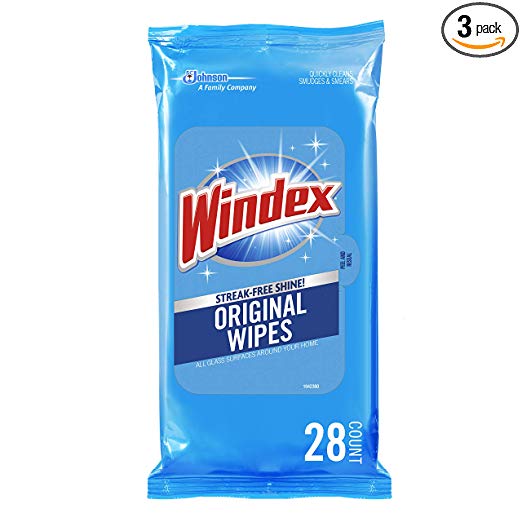 Windex 玻璃清洁湿巾，28片/包，共3包，原价$20.81，现仅售$8.52，免运费