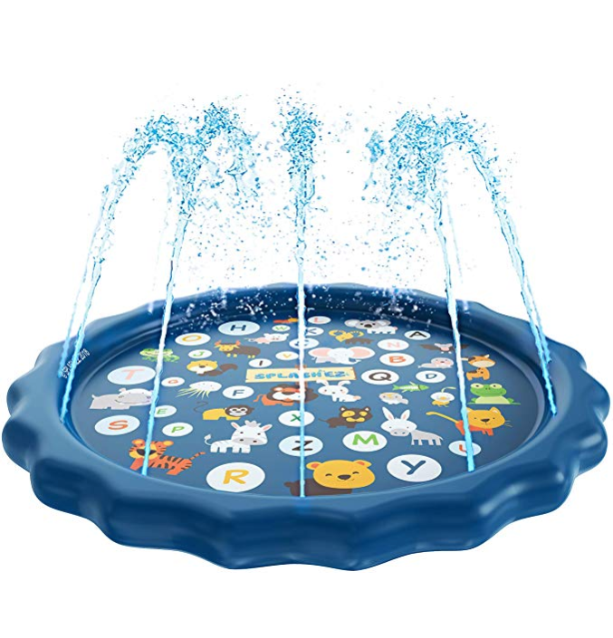 SplashEZ 3-in-1 Sprinkler for Kids, Splash Pad, and Wading Pool for Learning “from A to Z” Outdoor Swimming Pool for Babies and Toddlers only $27.99