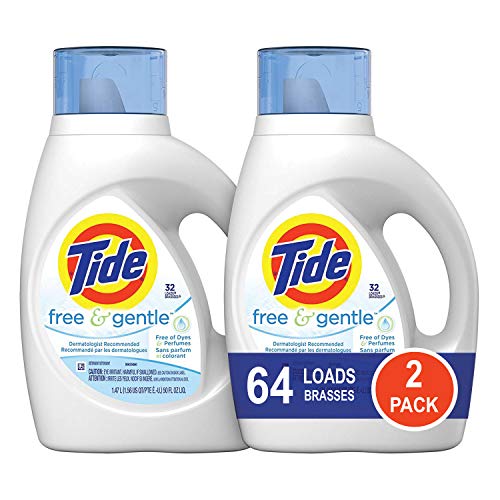 Tide Free and Gentle HE Liquid Laundry Detergent, 2 Pack of 50 oz., Unscented and Hypoallergenic for Sensitive Skin, 64 Loads, Only$11.73, free shipping after using SS