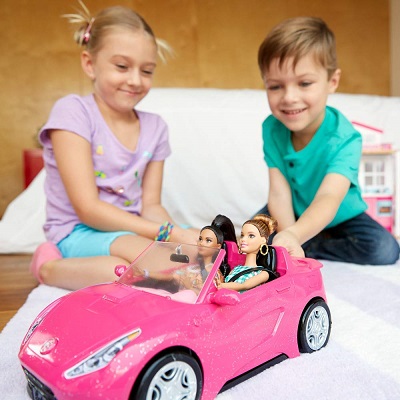 Barbie 娃娃粉色敞篷车玩具，原价$41.99，现仅售$12.99