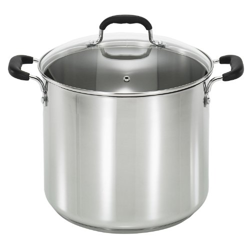 T-fal C99863 Stainless Steel Oven Safe Dishwasher Safe PFOA Free Stock Pot Cookware, 12-Quart, Silver, Only $24.98