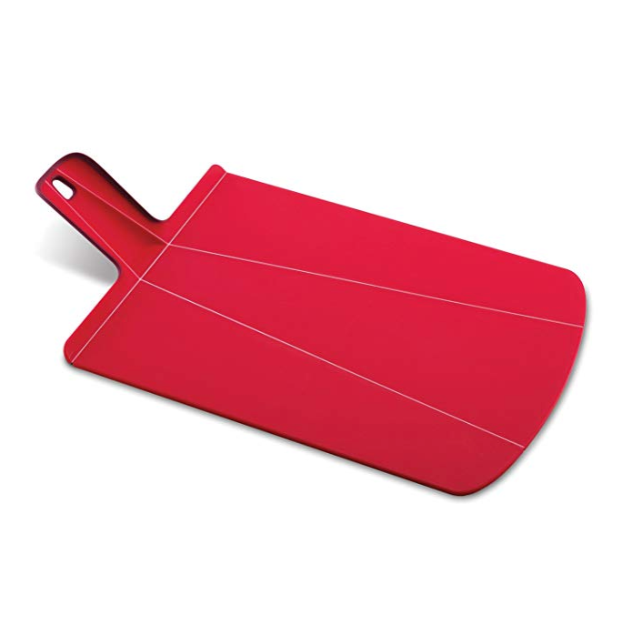 Joseph Joseph NSR016SW Chop2Pot Foldable Plastic Cutting Board 15-inch x 8.75-inch Chopping Board Kitchen Prep Mat with Non-Slip Feet 4-inch Handle Dishwasher Safe, Small, Red only $8