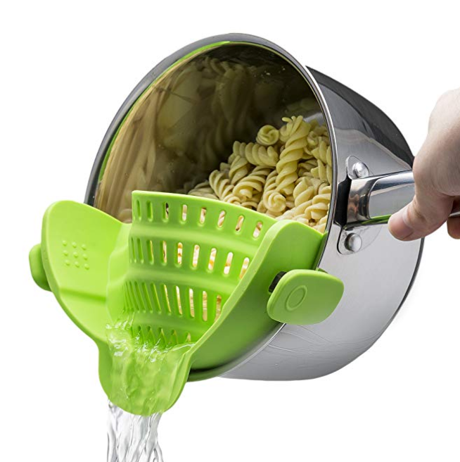 Kitchen Gizmo Snap 'N Strain Strainer, Clip On Silicone Colander, Fits all Pots and Bowls - Lime Green only $10.99