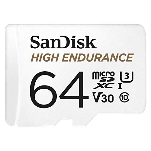 SanDisk 64GB High Endurance Video microSDXC Card with Adapter for Dash cam and Home Monitoring Systems - C10, U3, V30, 4K UHD, Micro SD Card - SDSQQNR-064G-GN6IA, Only $11.29