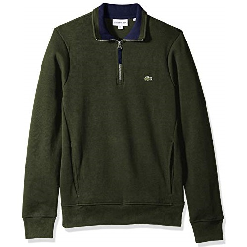 Lacoste Men's Long Sleeve Interlock Sweatshirt Half Zip Up, Only $44.03, free shipping