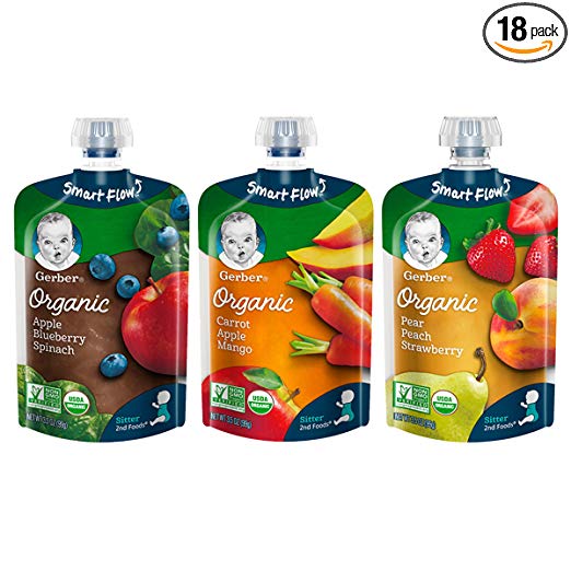 Gerber Organic 2nd Foods Baby Food, Fruit & Veggie Variety Pack, 3.5 Ounces Each, 18 Count $14.93 free shipping