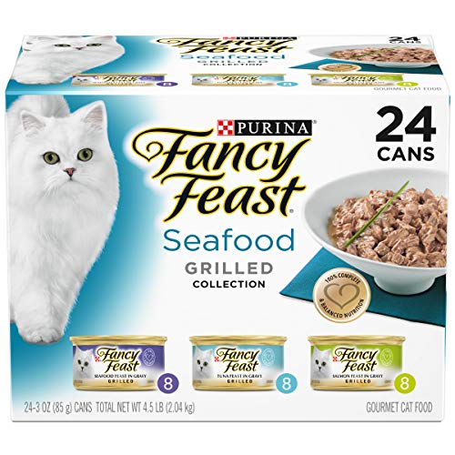 Purina Fancy Feast Gravy Wet Cat Food Variety Pack, Seafood Grilled Collection - (24) 3 oz. Cans, Only $8.18, free shipping