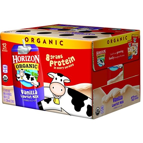 Horizon Organic UHT Vanilla Milk Boxes with DHA Omega-3, 1% Single Serve, 8 Oz., 12 Count, Only $11.90, free shipping after using SS