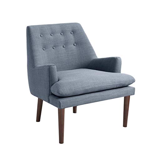 Madison Park Taylor Accent Chairs - Hardwood, Brich Wood, Faux Linen Living Room Chairs - Blue Grey, Mid Century Club Style Living Room Sofa Furniture, Only $189.68,