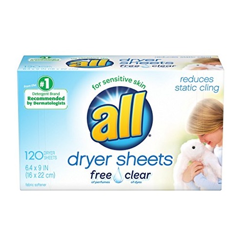 all Fabric Softener Dryer Sheets for Sensitive Skin, Free Clear, 120 Count, Only $3.77, free shipping after using SS
