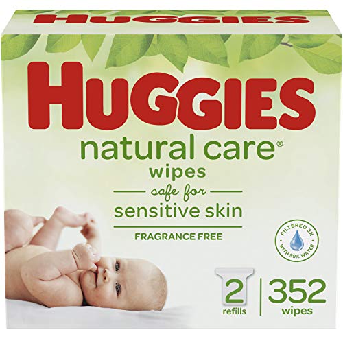 史低價！史低價！HUGGIES Natural Care 無香型嬰兒濕巾，2包共352張，原價$11.99，現僅售$8.53，免運費