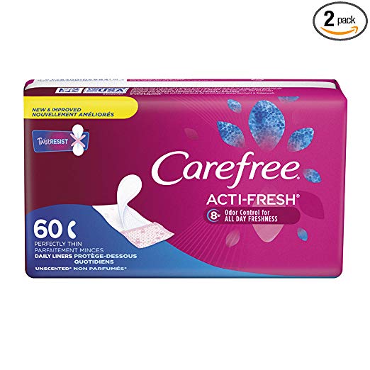 Carefree Body Shape Thin Unscented, 60 Count (Pack of 2), Only $5.68, free shipping after using SS