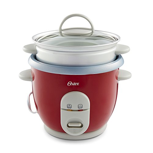 Oster 6-Cup Rice Cooker with Steamer, Red (004722-000-000), Only $21.49