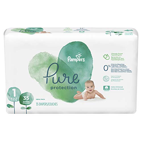 Pampers Pure Disposable Baby Diapers, Hypoallergenic and Fragrance Free Protection, Size 1 (8-14 lb), 35 Count, Only $8.39