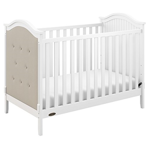 Graco Linden Upholstered 3-in-1 Convertible Crib, White/Sand Easily Converts to Toddler Bed & Day Bed, 3-Position Adjustable Height Mattress, Only $159.99, free shipping