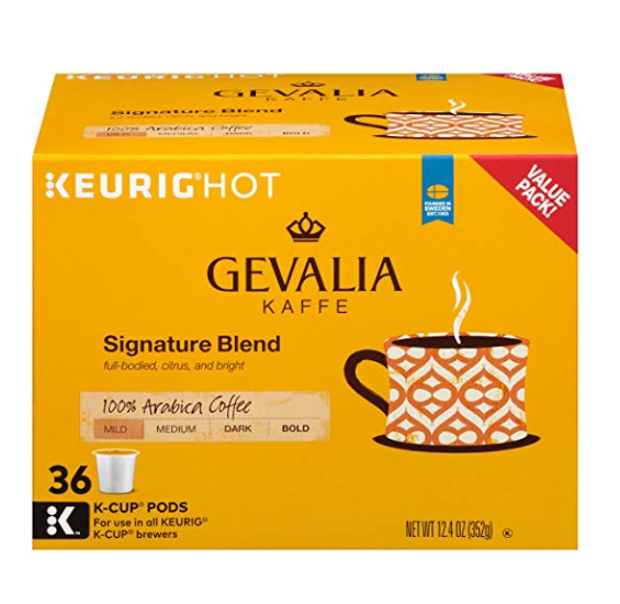 Gevalia 招牌中度烘焙咖啡 K-cup胶囊咖啡 36粒，现价$16.14